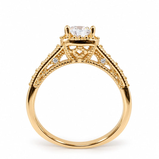 Anillo Alba de Compromiso Con Piedra Blanca Oro 18k – Jade18k
