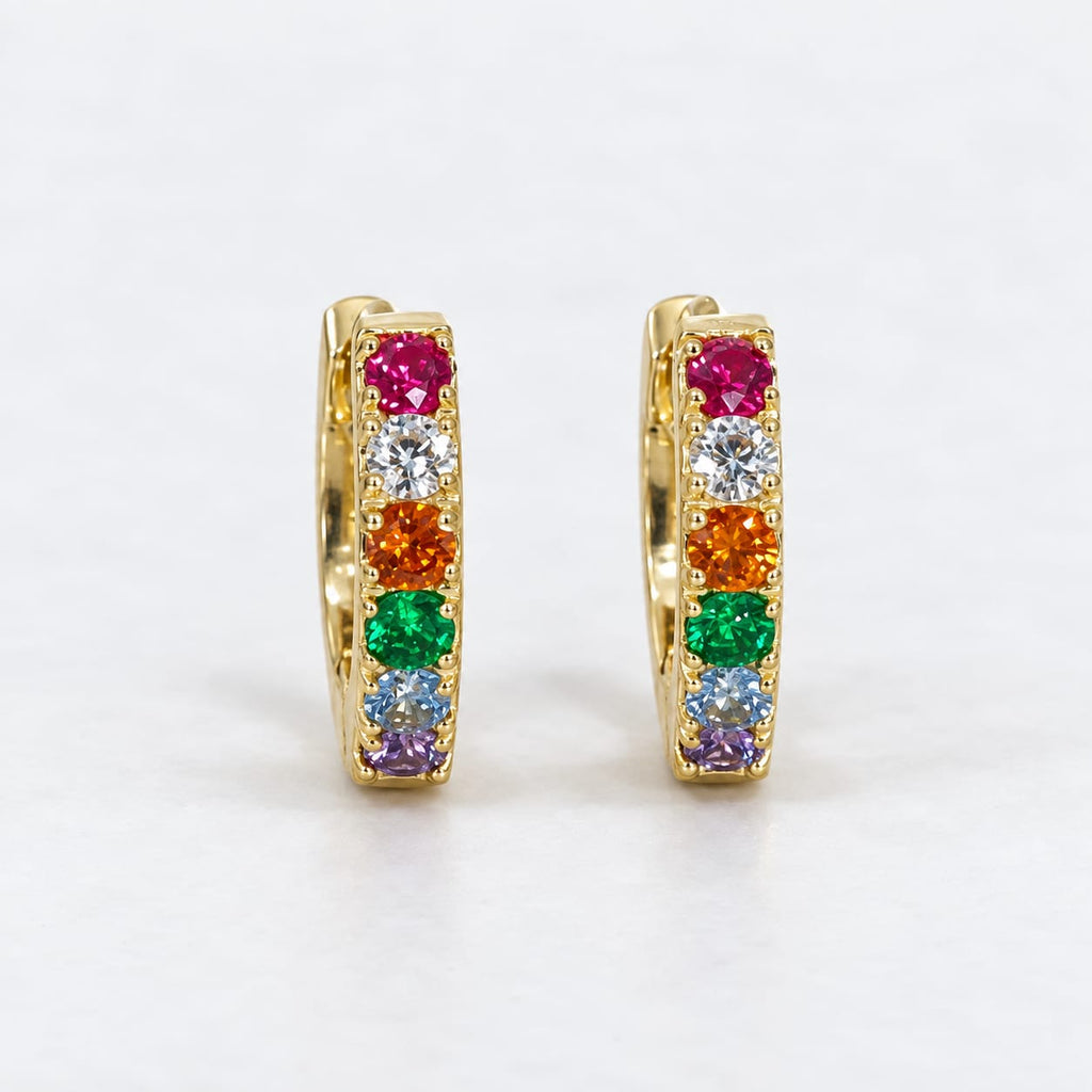 Argollas con piedras de colores