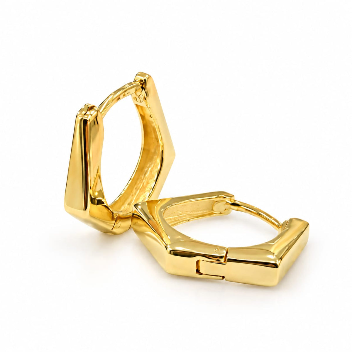 Argollas Hexagonales 18k