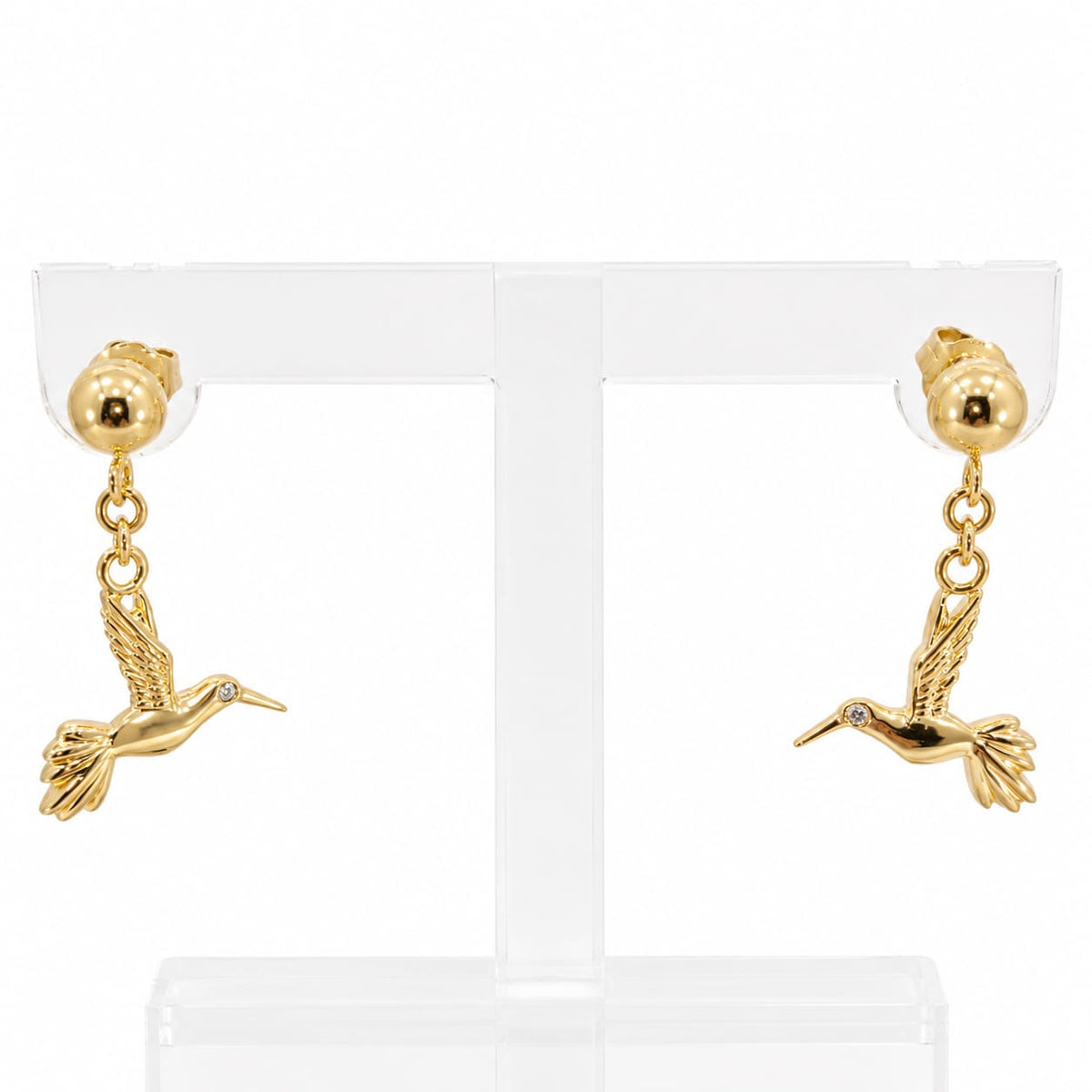 Aretes colgantes de colibrí