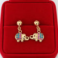 Aretes colgante de elefante