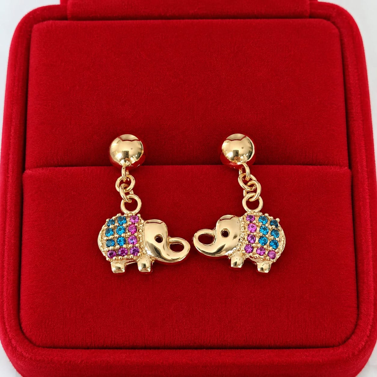 Aretes colgante de elefante
