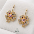 Aretes de flor full piedras