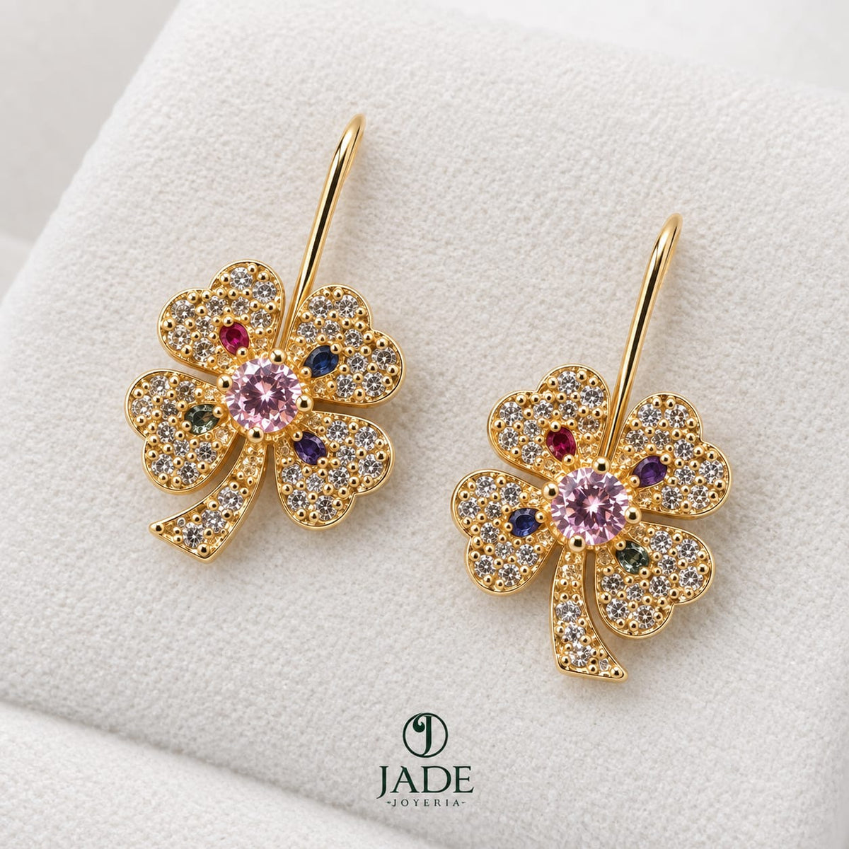 Aretes de flor full piedras