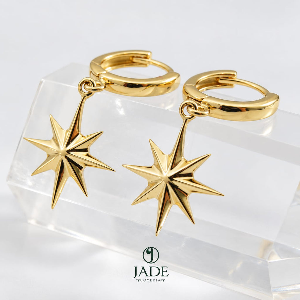 Aretes argolla de estrella
