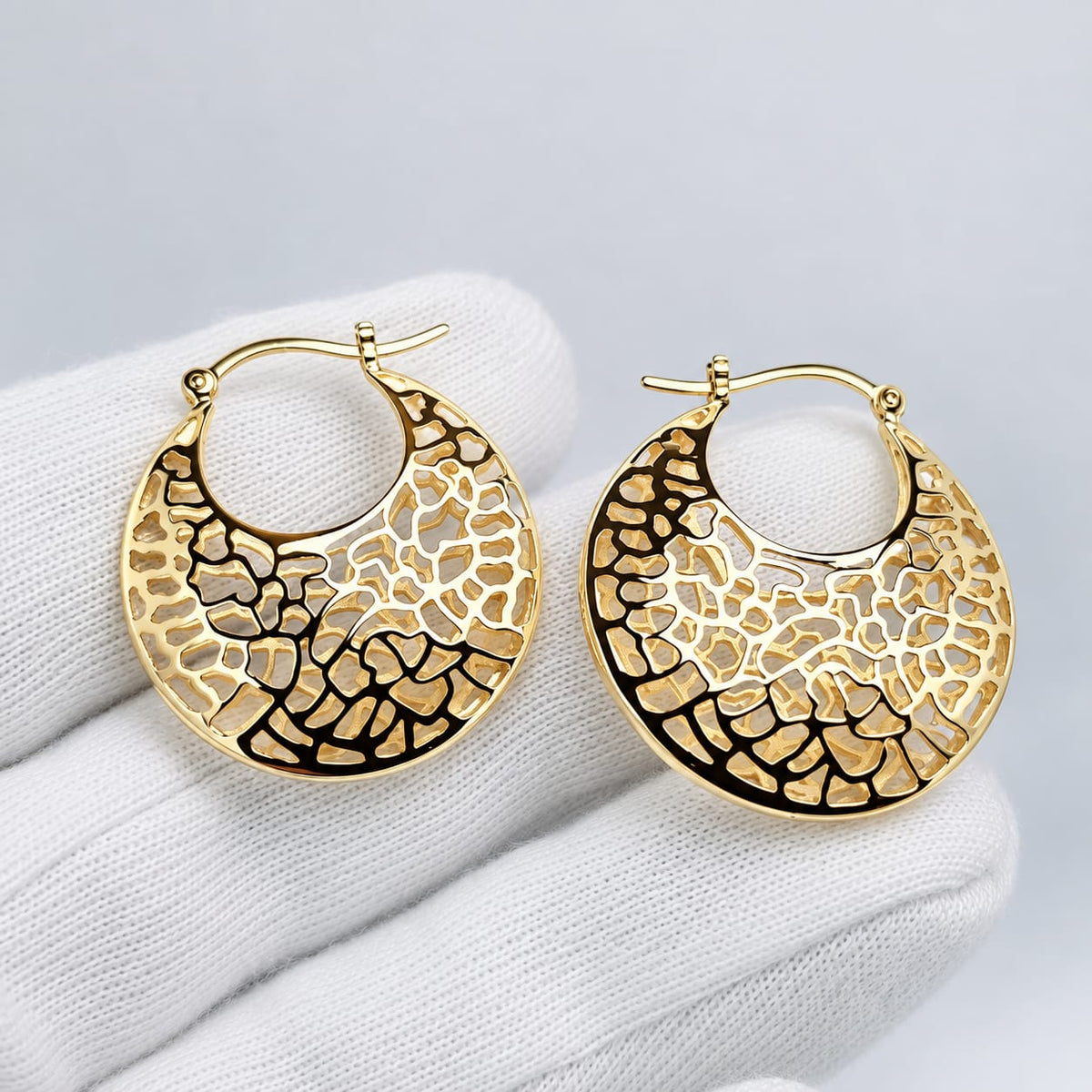 Argollas en Oro Caladas Tipo Globo