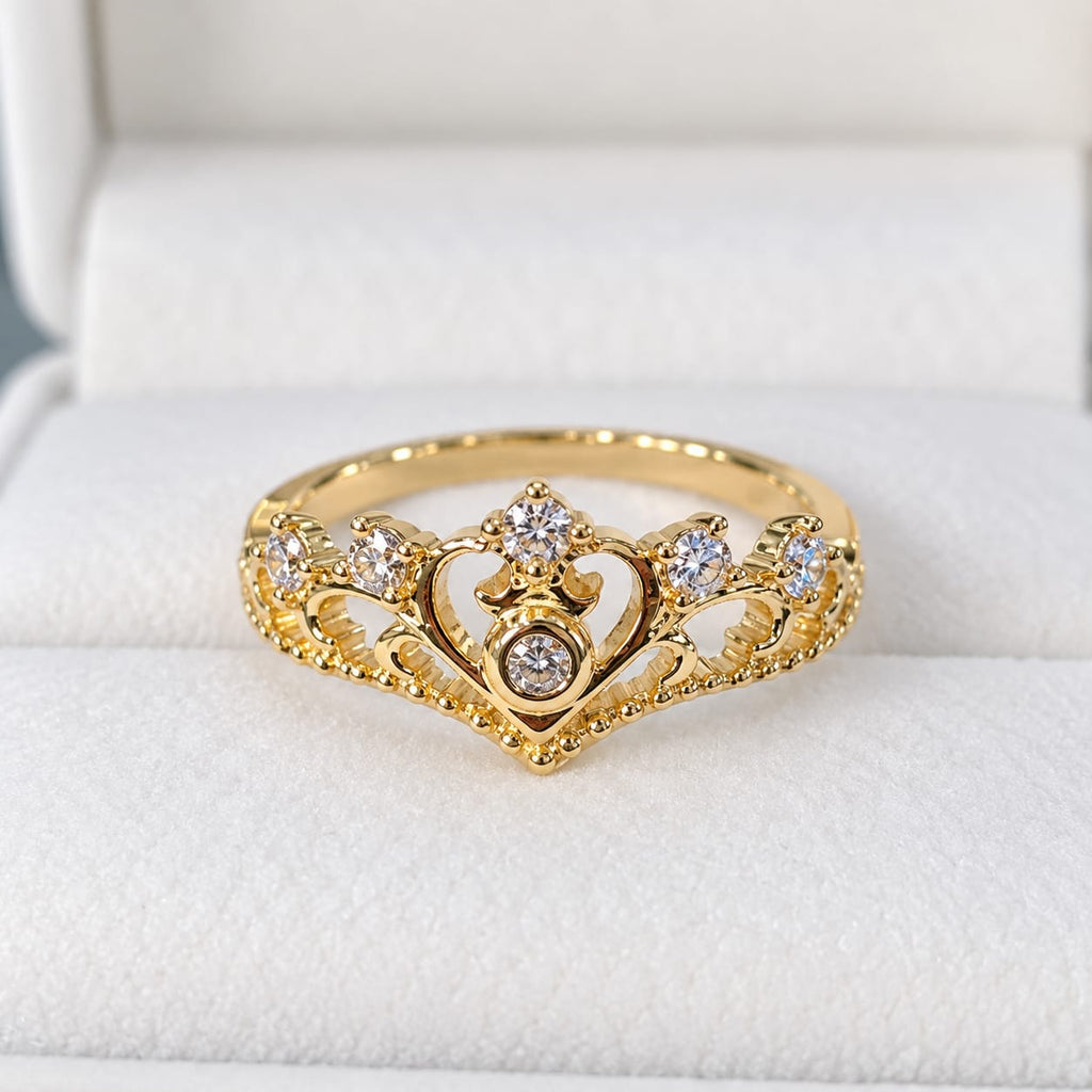 Anillo Corona con Moissanite Cinderella