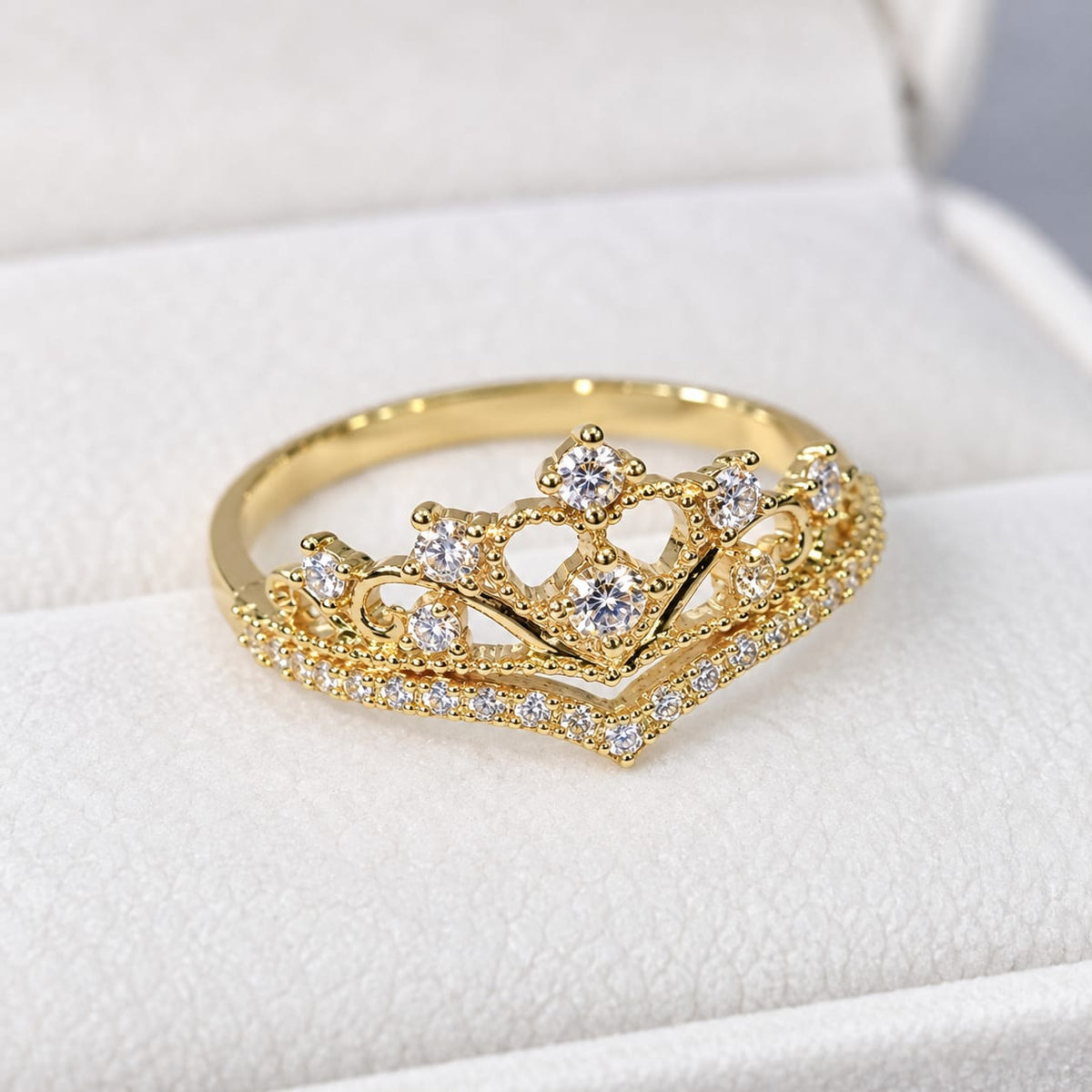 Anillo Corona con Moissanite Bella