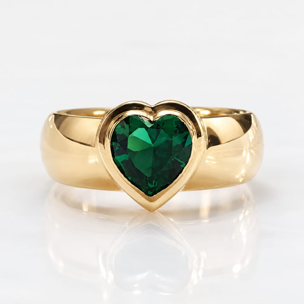 Anillo Corazón Verde