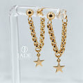 Aretes colgantes rolón con estrellas