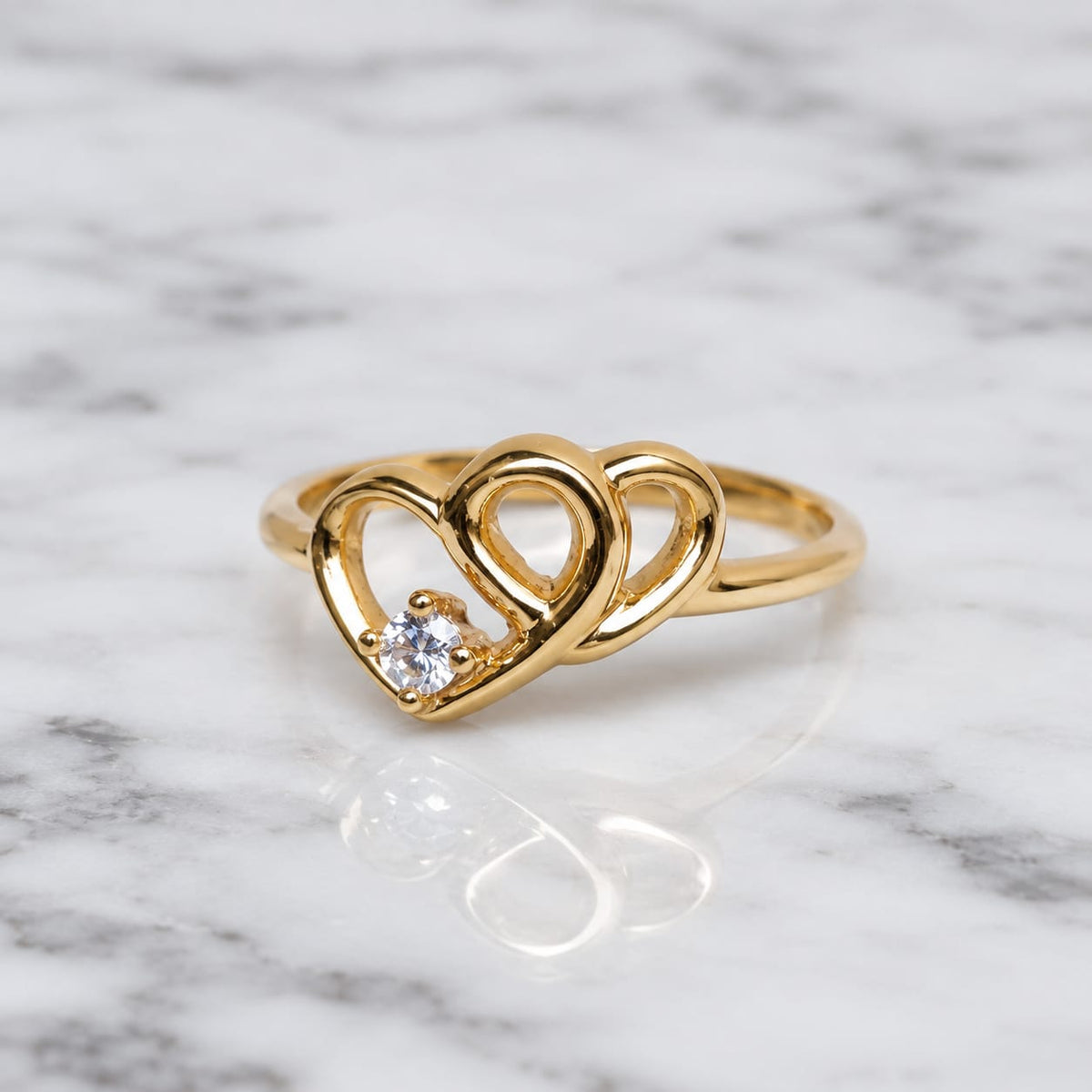 Anillo Corazón Entrelazado