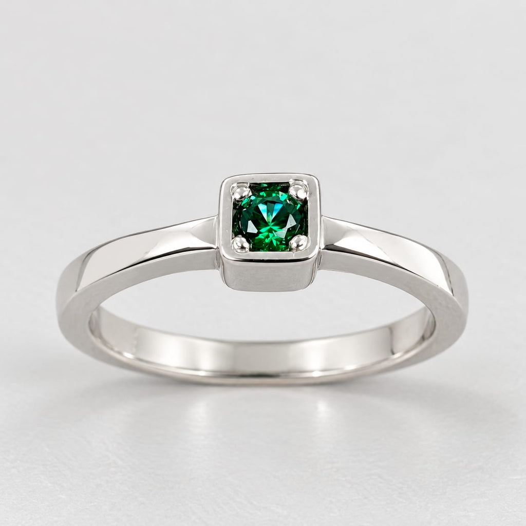 Anillo de Compromiso Plata "Esmeralda"