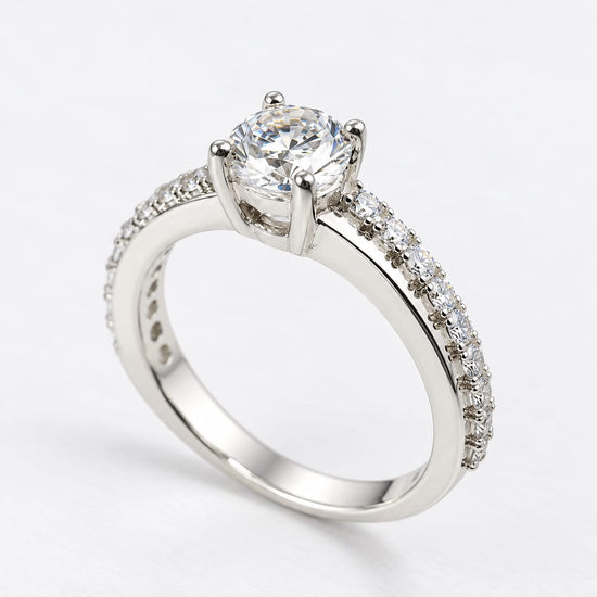 Anillo de Compromiso Plata "Fernanda" – Jade18k