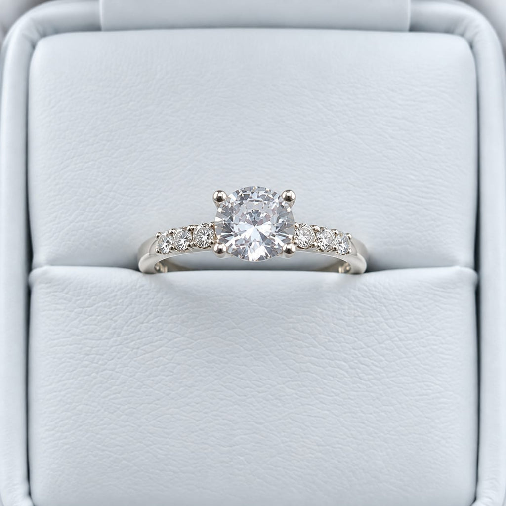 Anillo Ángela de compromiso en plata ley