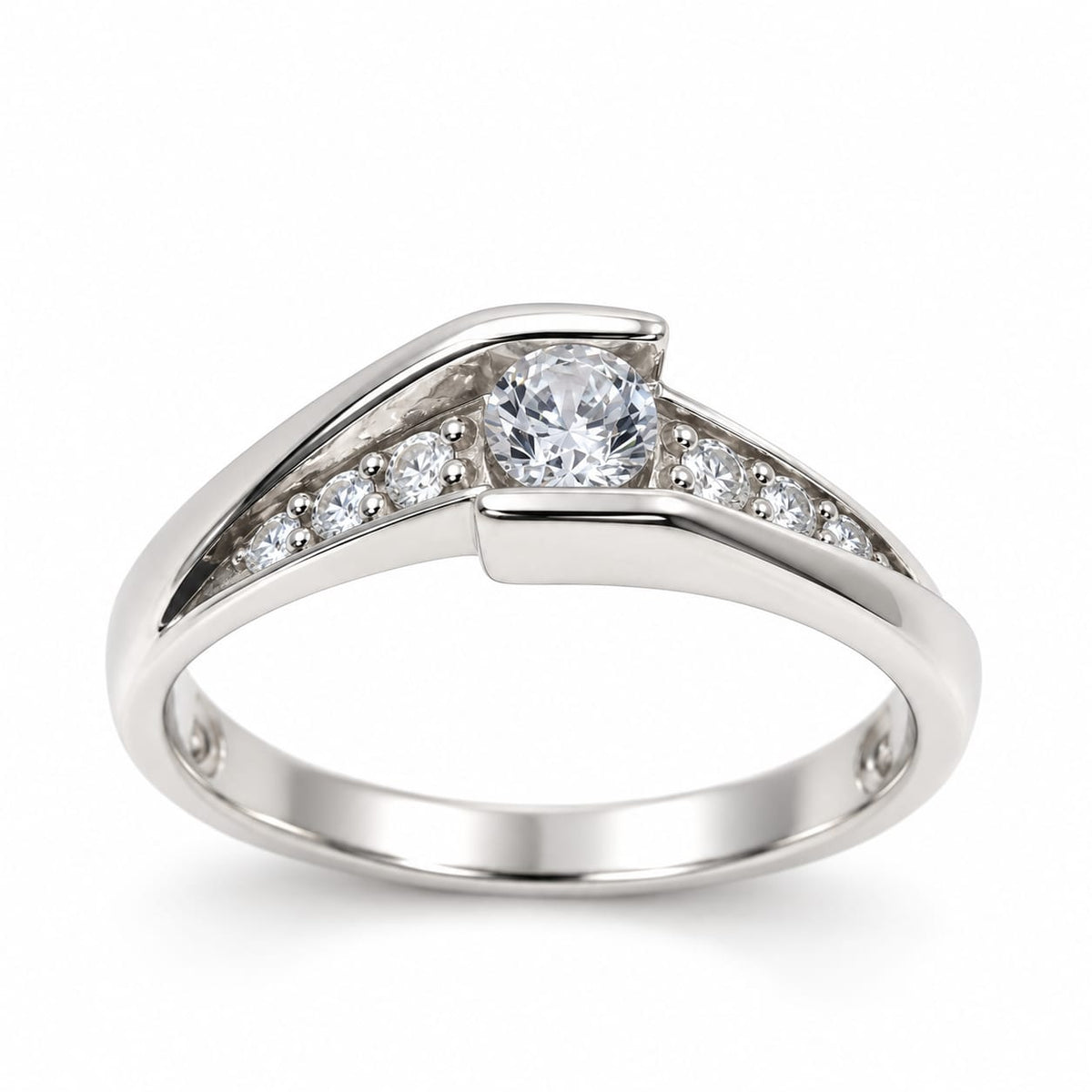 Anillo Karina de Compromiso en Plata Ley