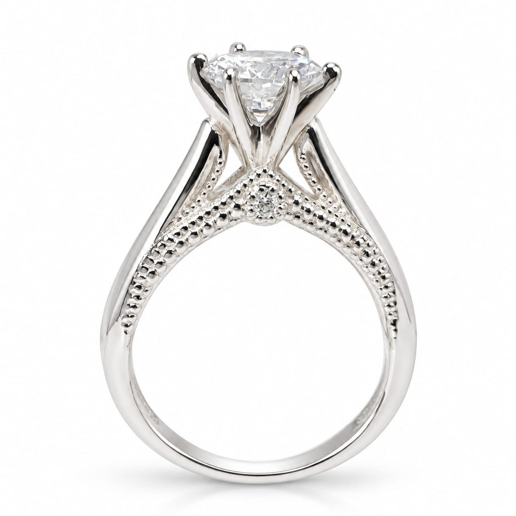Anillo de Compromiso en Plata Solitario Premiun