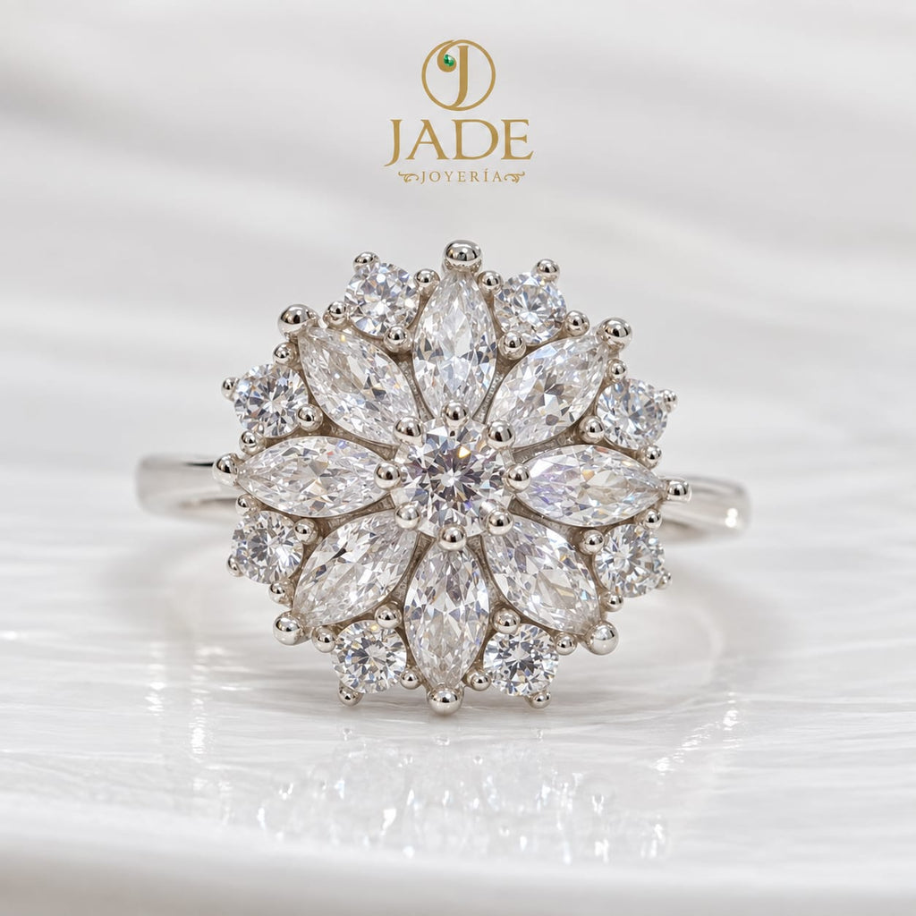 Anillo de Flor Preciosa en plata ley