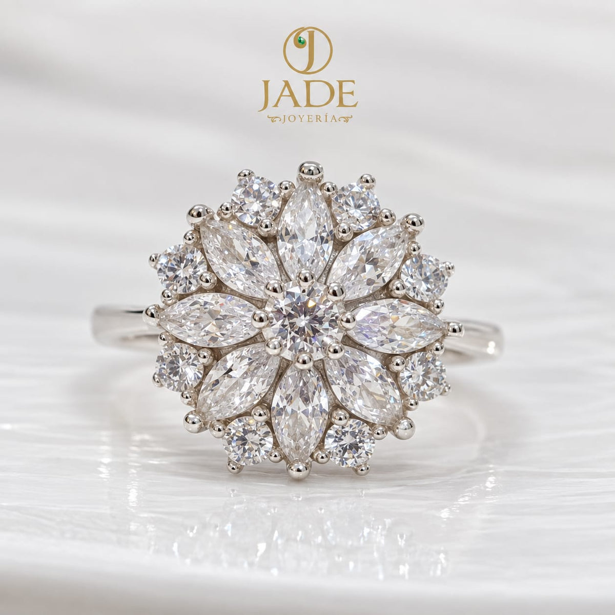 Anillo de Flor Preciosa en plata ley