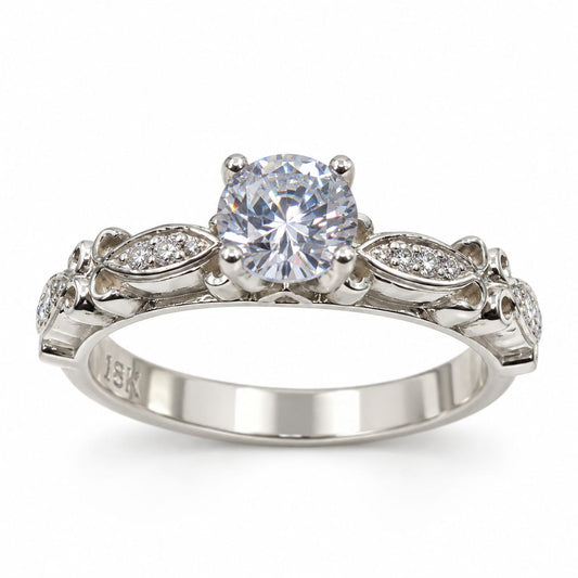 Anillo de Compromiso en Plata "Vintage" – Jade18k