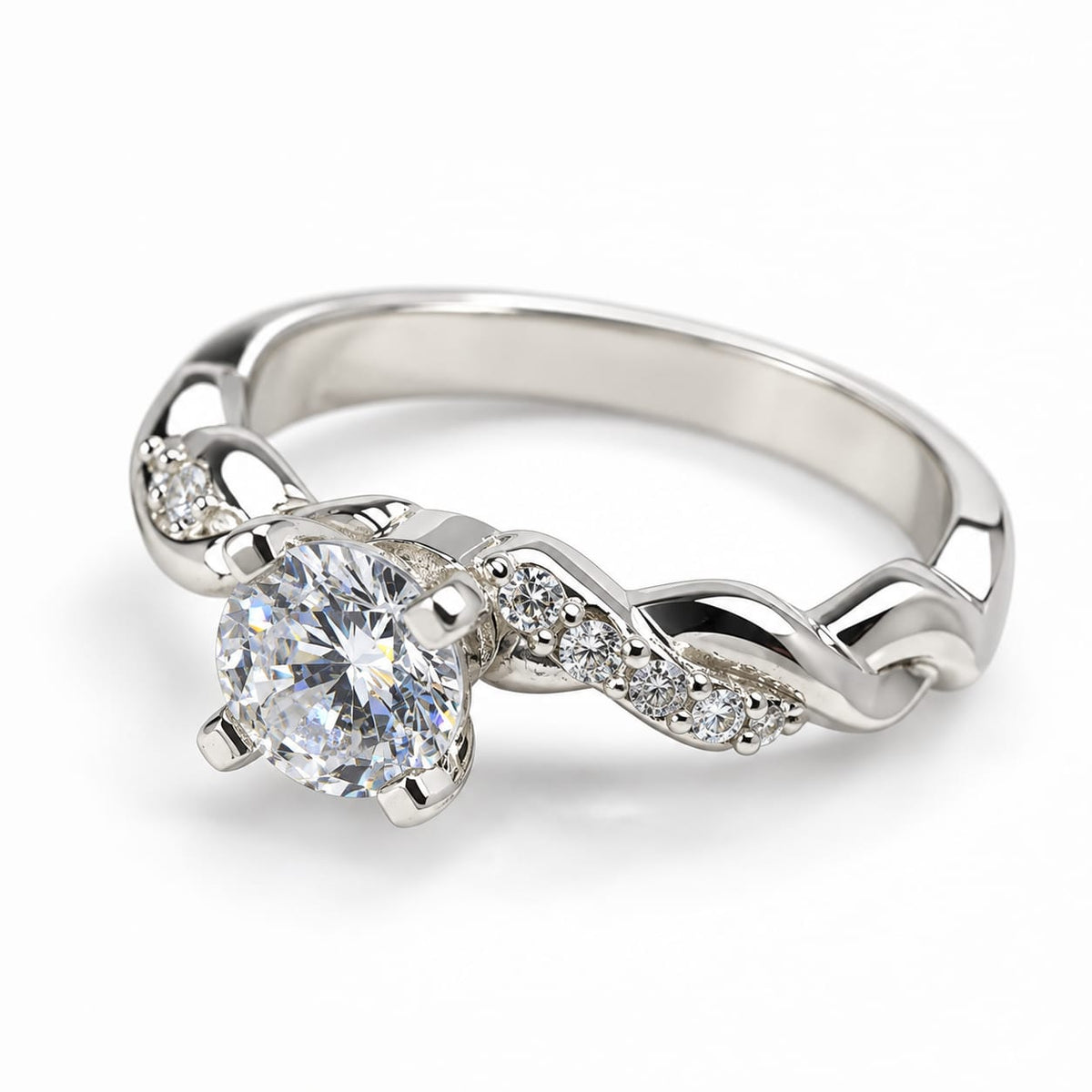 Anillo de Compromiso Aniversario Entrelazado en Plata Ley