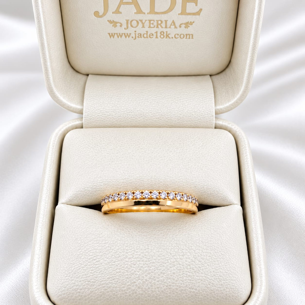 Aro de boda Brillo Naranja con moissanite
