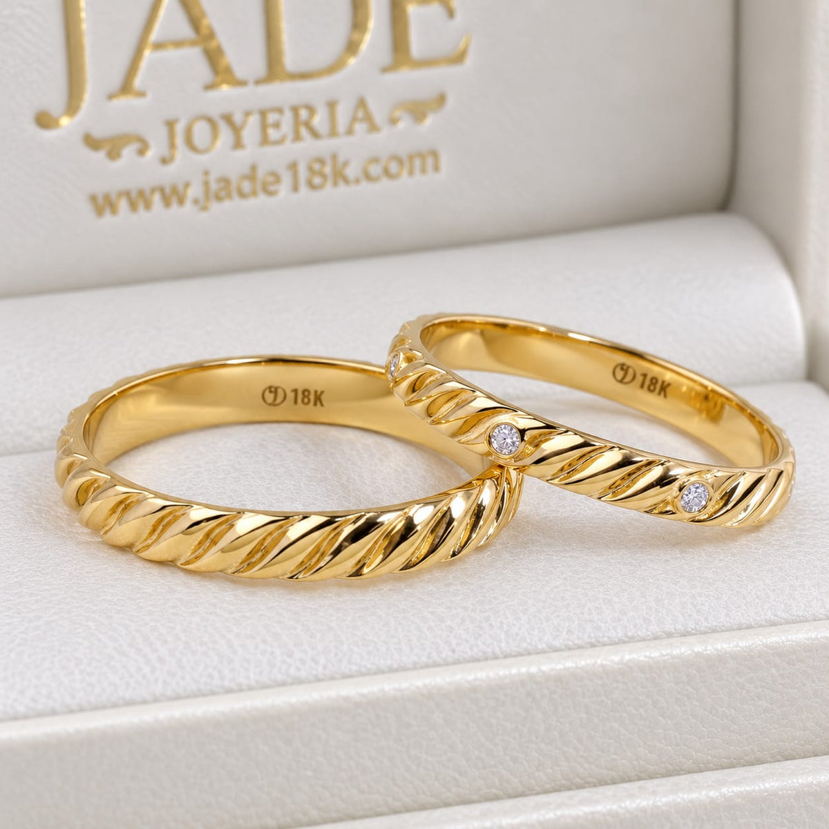 Aros de boda 18k Lazos de amor con brillo