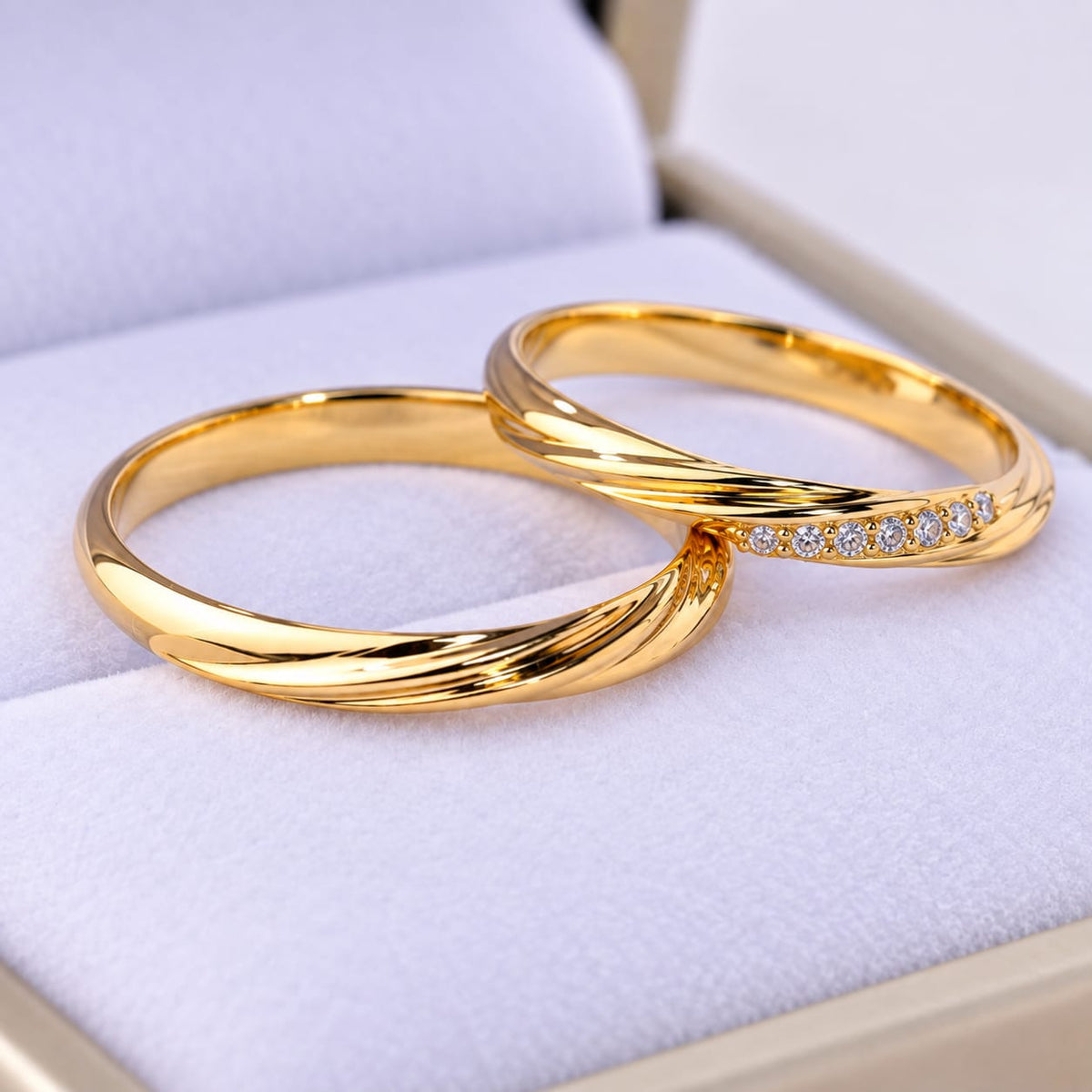 Aros de boda 18k olas de amor