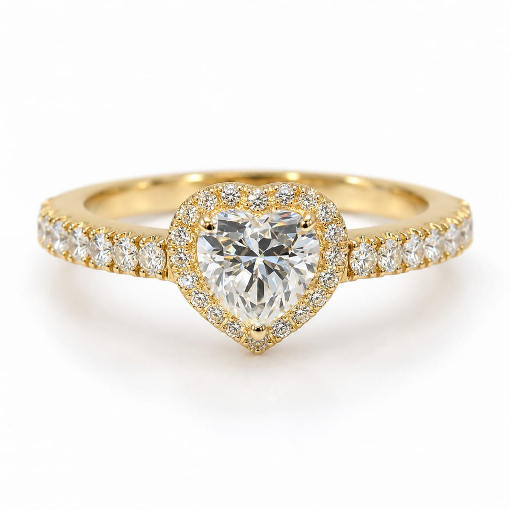 Anillo de Promesa con Moissanite Corazon Brillante