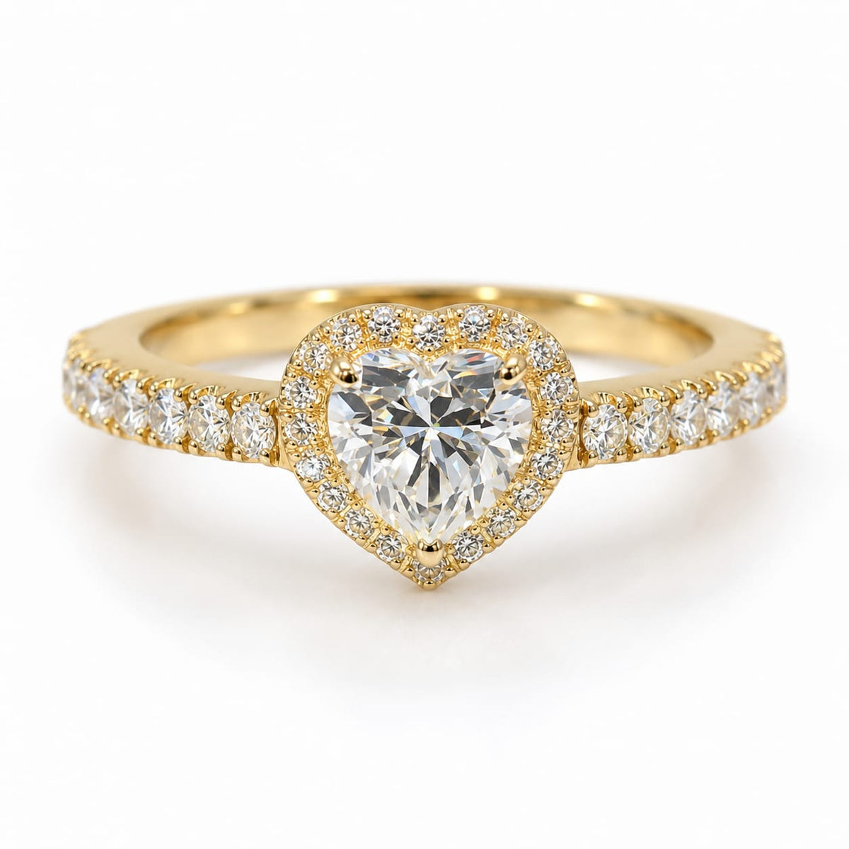 Anillo de Promesa con Moissanite Corazon Brillante