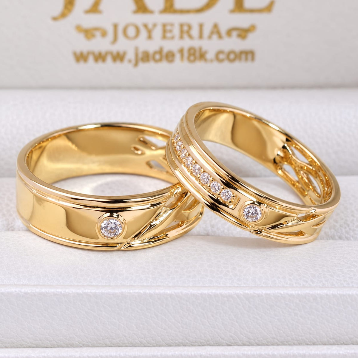 Aros de Boda 18K con Moissanite Unión de amor