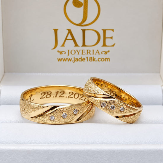 Aros de matrimonio Amor en oro 18k – Jade18k (vista 2)