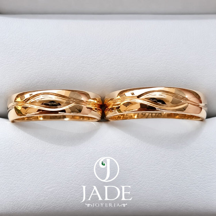 Aros de matrimonio Orus en oro 18k – Jade18k (vista 2)