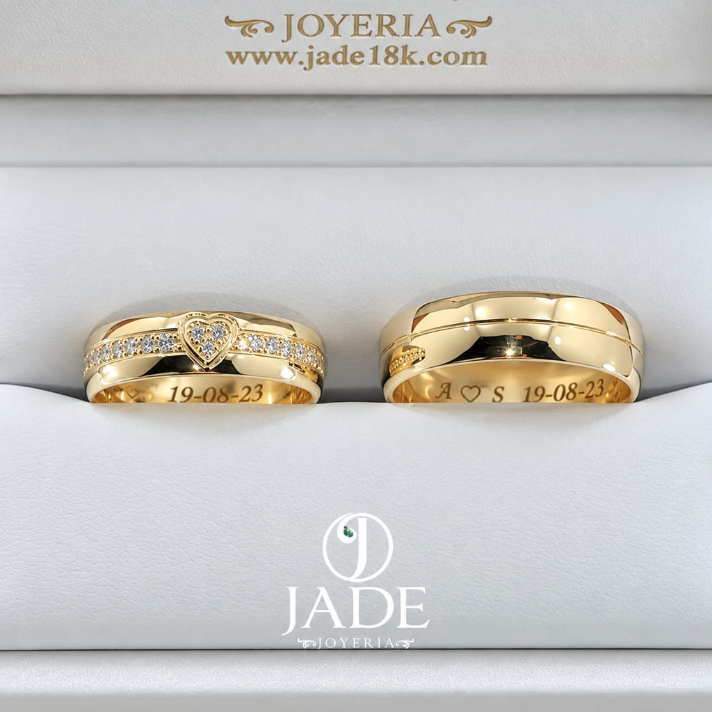 Aros de matrimonio corazón