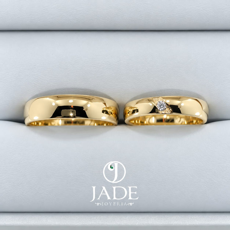 Aros de matrimonio classic en oro 18k – Jade18k (vista 2)