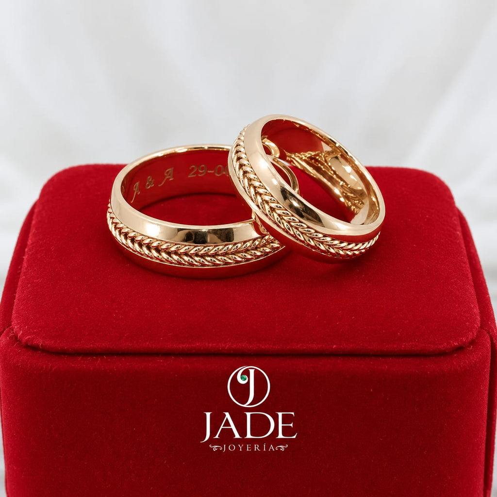 Aros de matrimonio trenzados