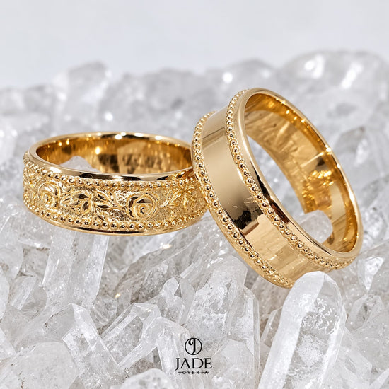 Aros de boda Rosa en oro 18k – Jade18k (vista 2)