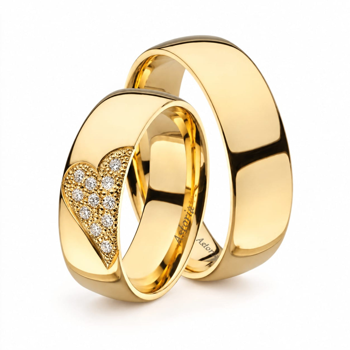Aros de matrimonio Mi Corazón en Oro de 18k