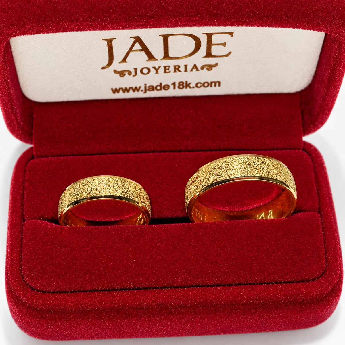 Alianzas aros de boda Escarcha y Brillo Oro de 18k
