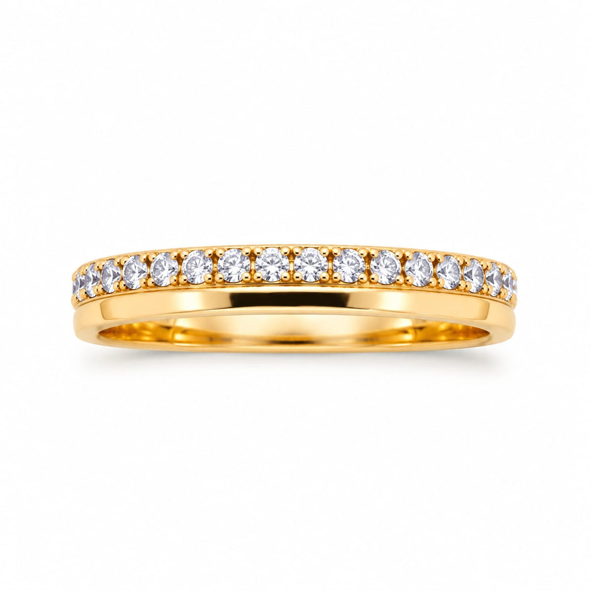 Aro de boda Brillo Naranja con moissanite