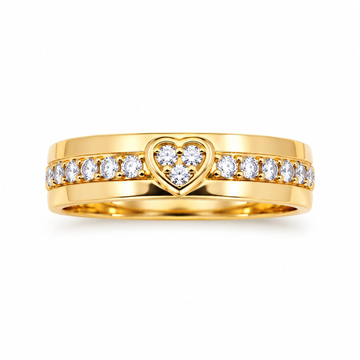Aro de Boda con moisanite  Corazon solitario