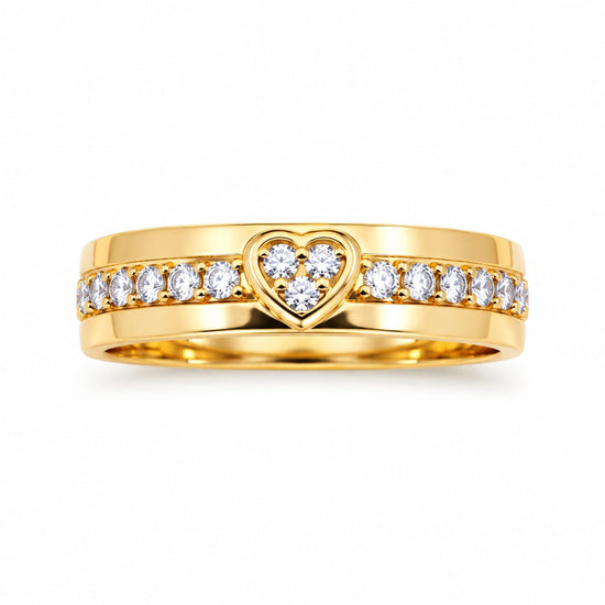 Aro de Boda con moissanite Corazón solitario en oro 18k – Jade18k