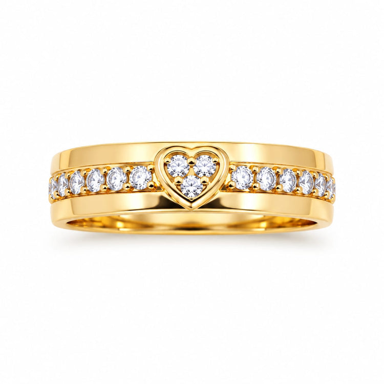 Aro de Boda con moissanite Corazón solitario en oro 18k – Jade18k