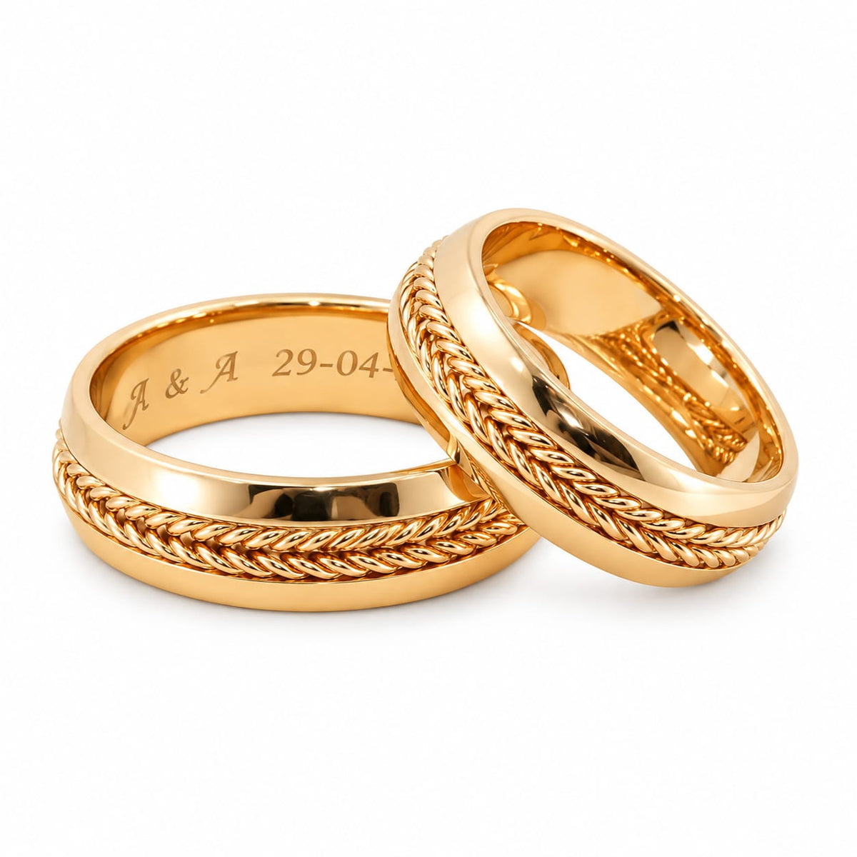 Aros de matrimonio trenzados