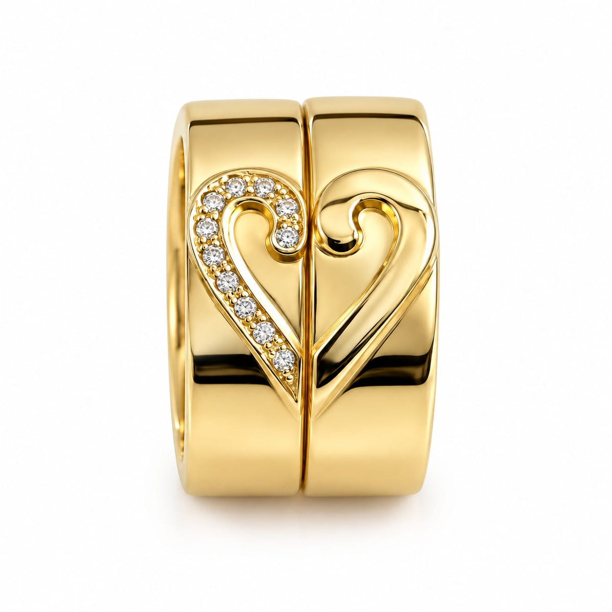 Aros de matrimonio Love en oro de 18k