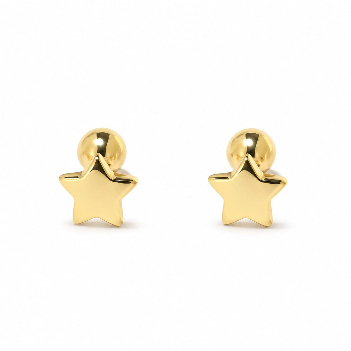 Aretes de Estrellas para Bebe Oro de 18k