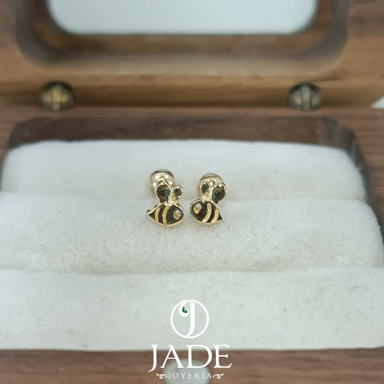 Aretes de abejita enroscables para bebés