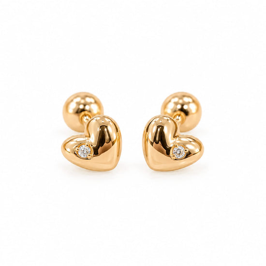 Arete Bebe LOVE enroscable en oro rosado 18k – Jade18k