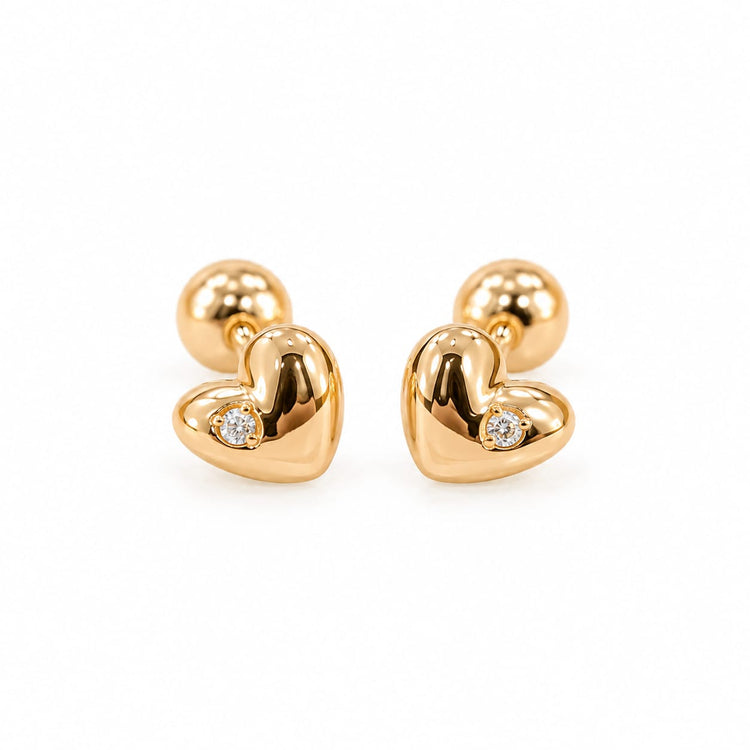 Arete Bebe LOVE enroscable en oro rosado 18k – Jade18k