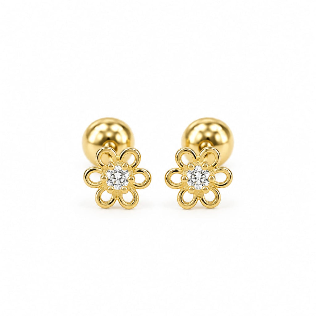 Aretes de Flor enroscable