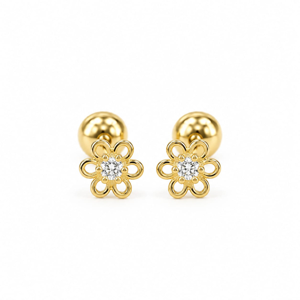 Aretes de Flor enroscable
